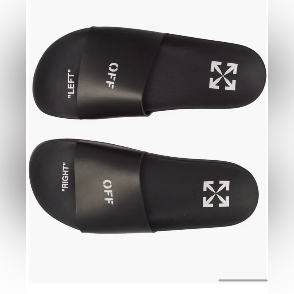 Off White Logo Flip Flops - Picture 1 of 9